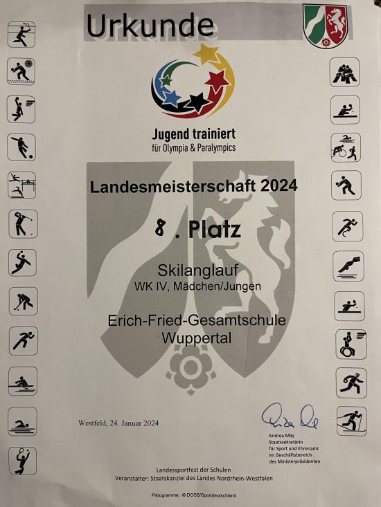 Herzlichen Glückwunsch! – EFG Nordic Sports AG erzielt 8. Platz bei den Landesmeisterschaften im Skilanglauf