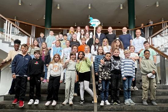 Herzliches Willkommen der 5. Klassen im Schuljahr 2024/25 auf der großen Einschulungsfeier in der EFG-Aula