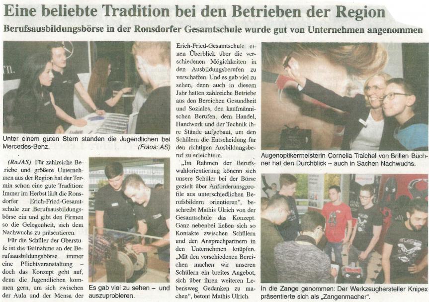 Erfolgreiche Berufsausbildungsbörse an der EFG