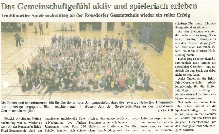 Spiel und Spaß beim Spielenachmittag des 5. Jahrgangs