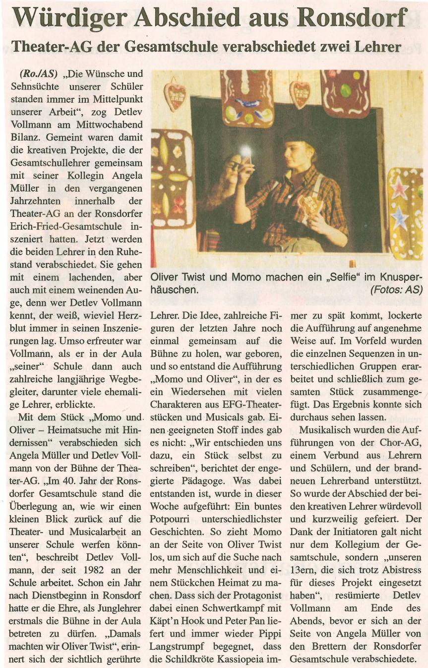 Zum Abschied Momo und Oliver