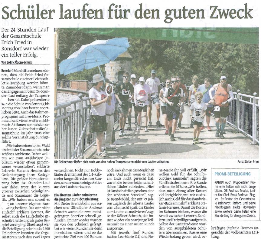 Spendenaktion beim 24-Stunden-Lauf