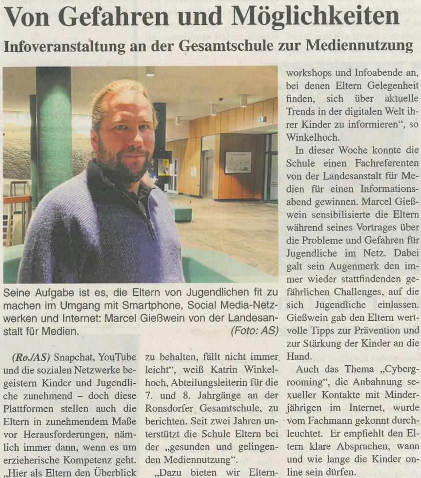 Elterninfoabend zur gesunden Mediennutzung