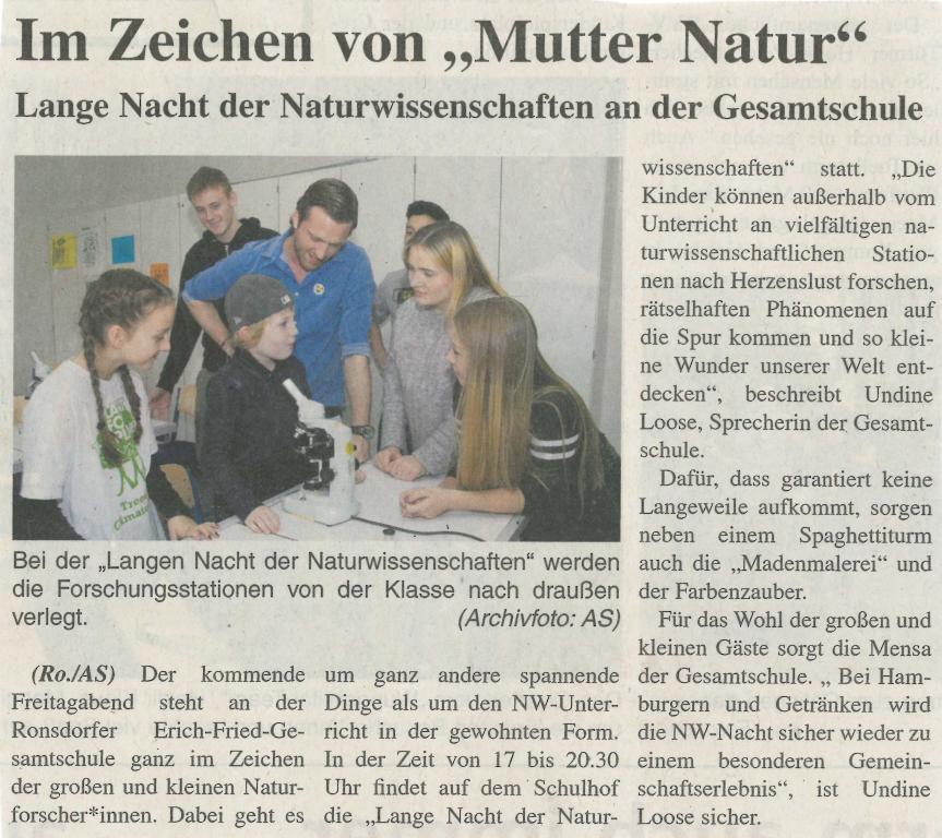 Lange Nacht der Naturwissenschaften 2023